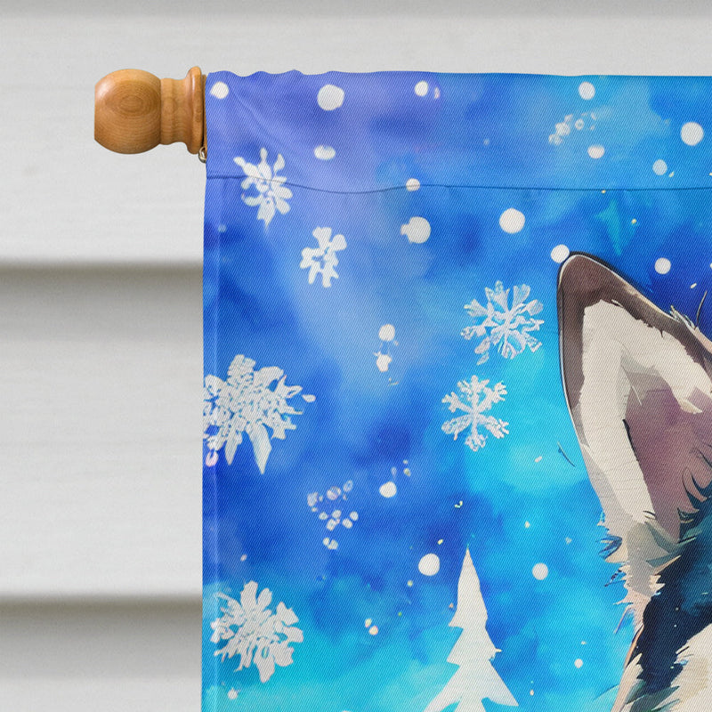 Alaskan Malamute Christmas House Flag