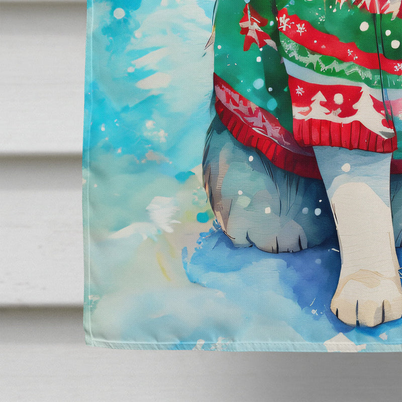 Alaskan Malamute Christmas House Flag