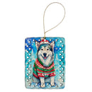 Alaskan Malamute Christmas Porcelain Ornament