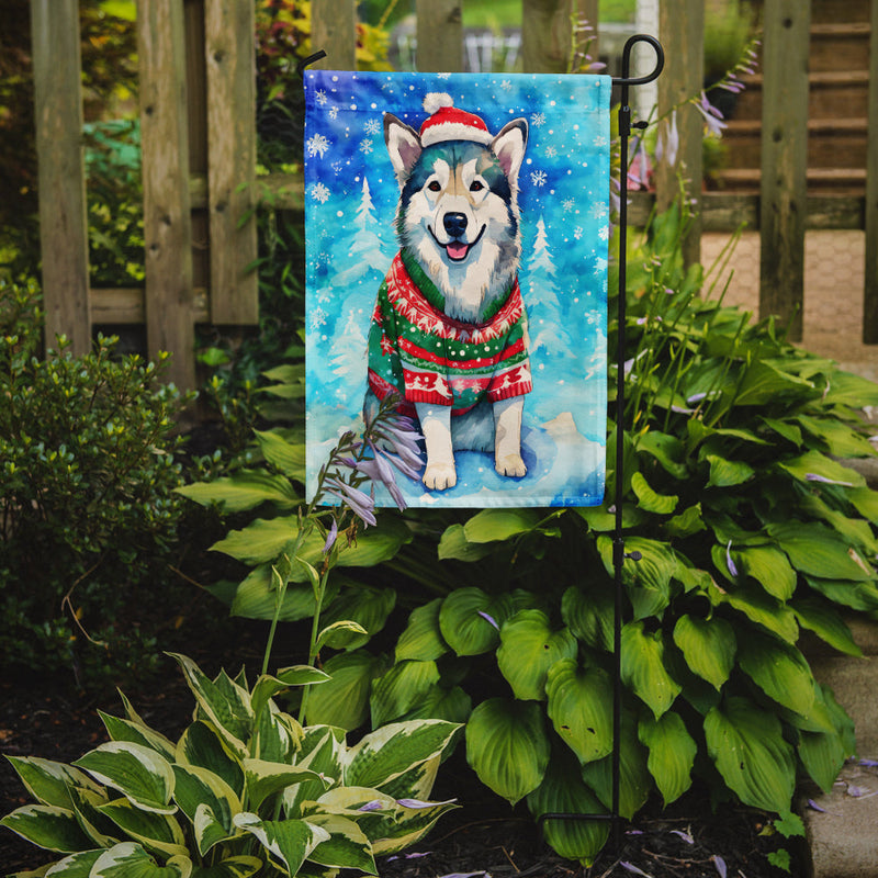 Alaskan Malamute Christmas Garden Flag