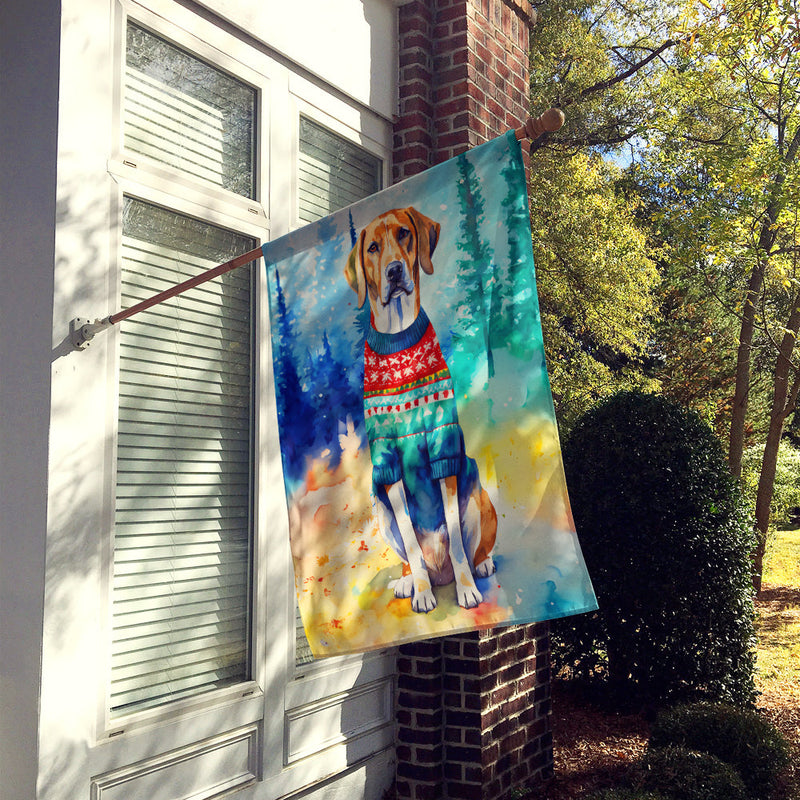 American English Coonhound Christmas House Flag