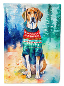 American English Coonhound Christmas Garden Flag – Cozy Dog Holiday Decor with Tree & Presents