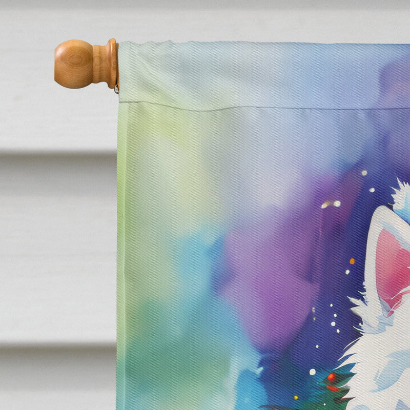 American Eskimo Christmas House Flag