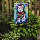 American Eskimo Christmas Garden Flag – Cozy Dog Holiday Decor with Tree & Presents