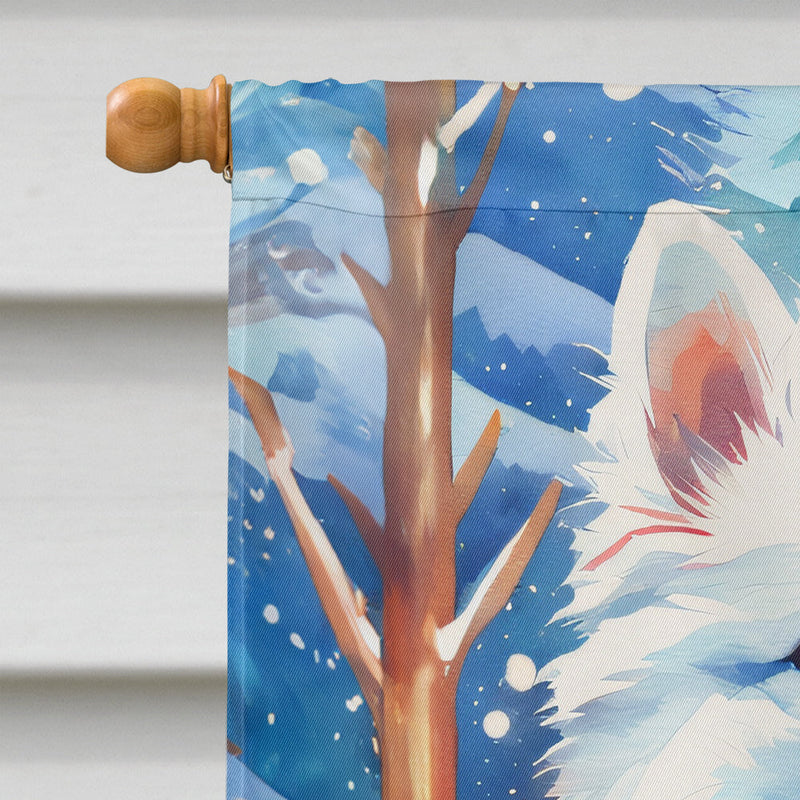 American Eskimo Christmas House Flag