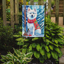 American Eskimo Christmas Garden Flag – Cozy Dog Holiday Decor with Tree & Presents