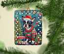 Boston Terrier Christmas Porcelain Ornament