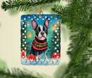 Boston Terrier Christmas Porcelain Ornament