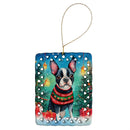 Boston Terrier Christmas Porcelain Ornament