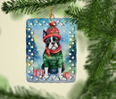 Boston Terrier Christmas Porcelain Ornament