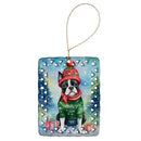 Boston Terrier Christmas Porcelain Ornament