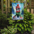 Boston Terrier Christmas Garden Flag – Cozy Dog Holiday Decor with Tree & Presents