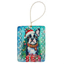 Boston Terrier Christmas Porcelain Ornament