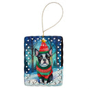 Boston Terrier Christmas Porcelain Ornament