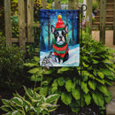 Boston Terrier Christmas Garden Flag – Cozy Dog Holiday Decor with Tree & Presents