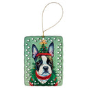 Boston Terrier Christmas Porcelain Ornament