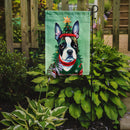 Boston Terrier Christmas Garden Flag – Cozy Dog Holiday Decor with Tree & Presents