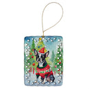 Boston Terrier Christmas Porcelain Ornament