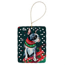 Boston Terrier Christmas Porcelain Ornament