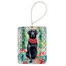 Black Labrador Retriever Christmas Porcelain Ornament