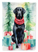 Black Labrador Retriever Christmas Garden Flag – Cozy Dog Holiday Decor with Tree & Presents