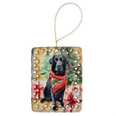 Black Labrador Retriever Christmas Porcelain Ornament