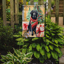 Black Labrador Retriever Christmas Garden Flag – Cozy Dog Holiday Decor with Tree & Presents