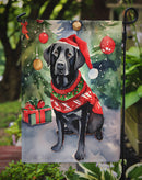 Black Labrador Retriever Christmas Garden Flag – Cozy Dog Holiday Decor with Tree & Presents