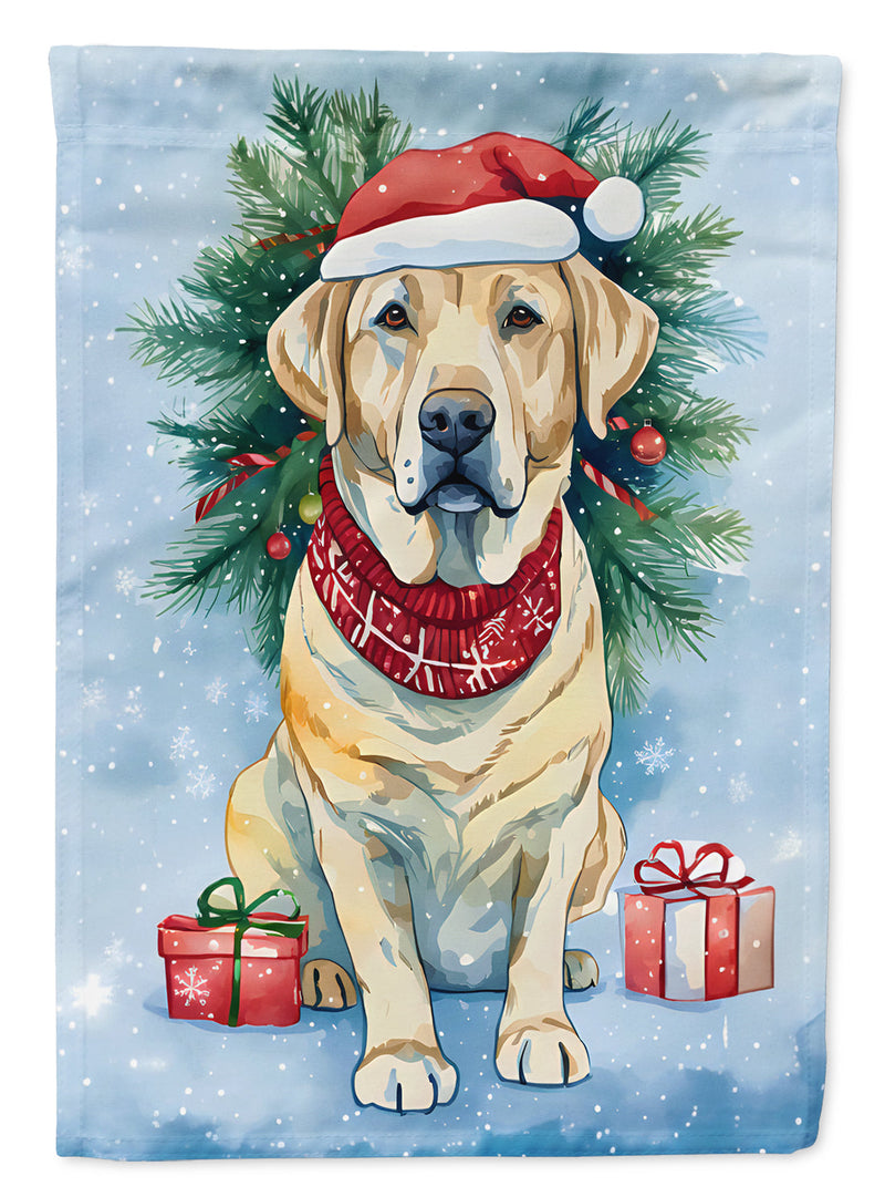 Yellow Labrador Retriever Christmas House Flag