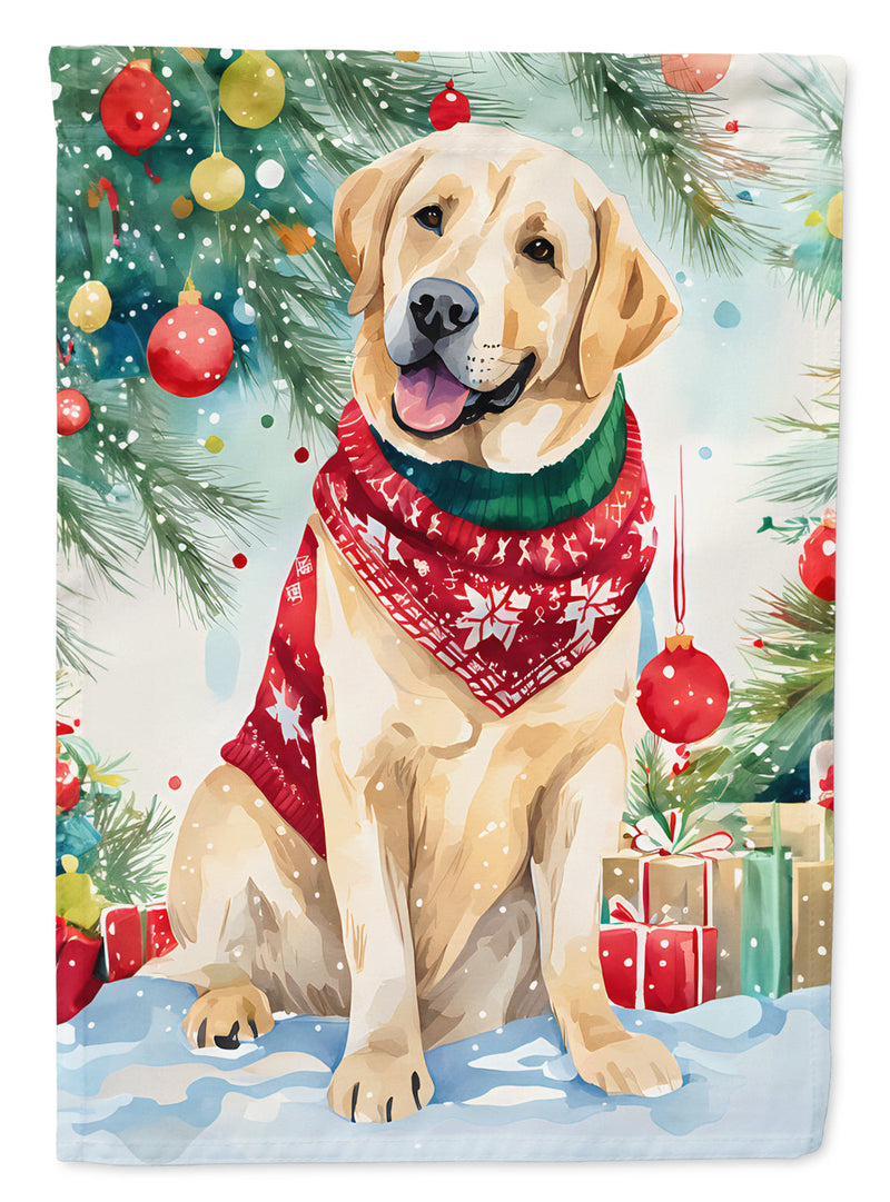 Yellow Labrador Retriever Christmas House Flag