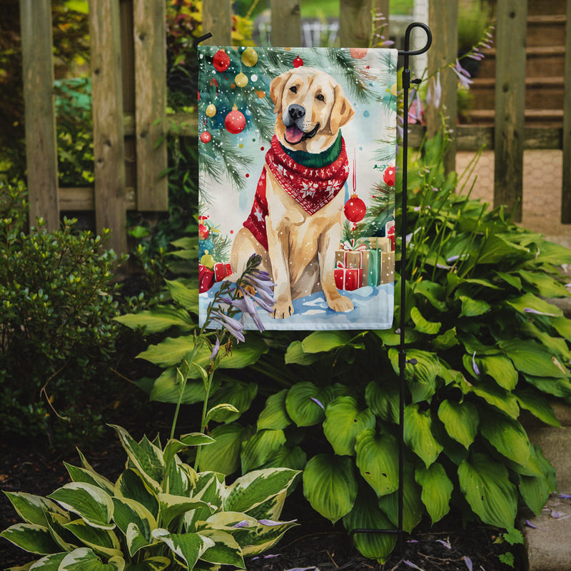 Yellow Labrador Retriever Christmas Garden Flag