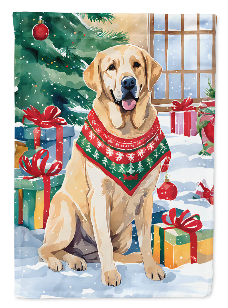 Yellow Labrador Retriever Christmas House Flag