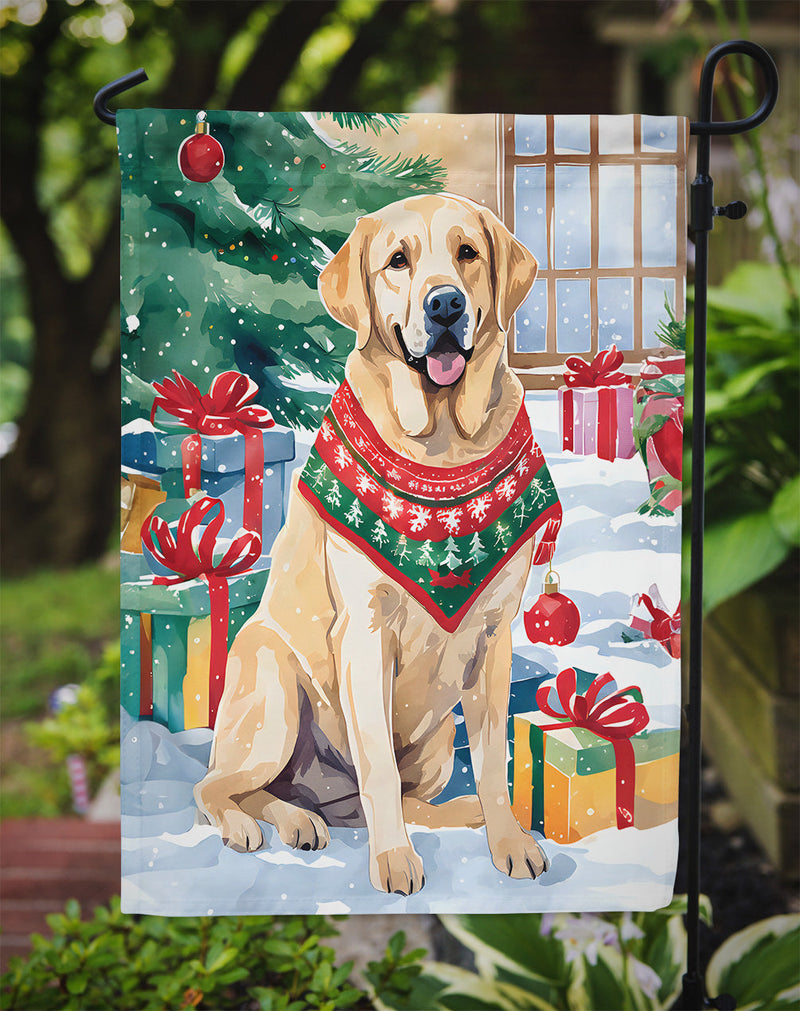 Yellow Labrador Retriever Christmas Garden Flag