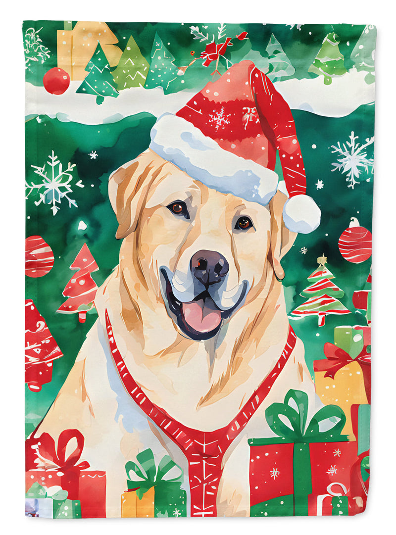 Yellow Labrador Retriever Christmas House Flag