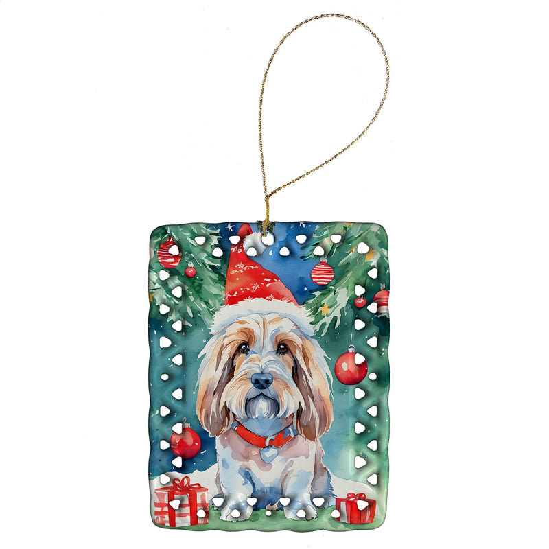 Petit Basset Griffon Vendeen Christmas Porcelain Ornament