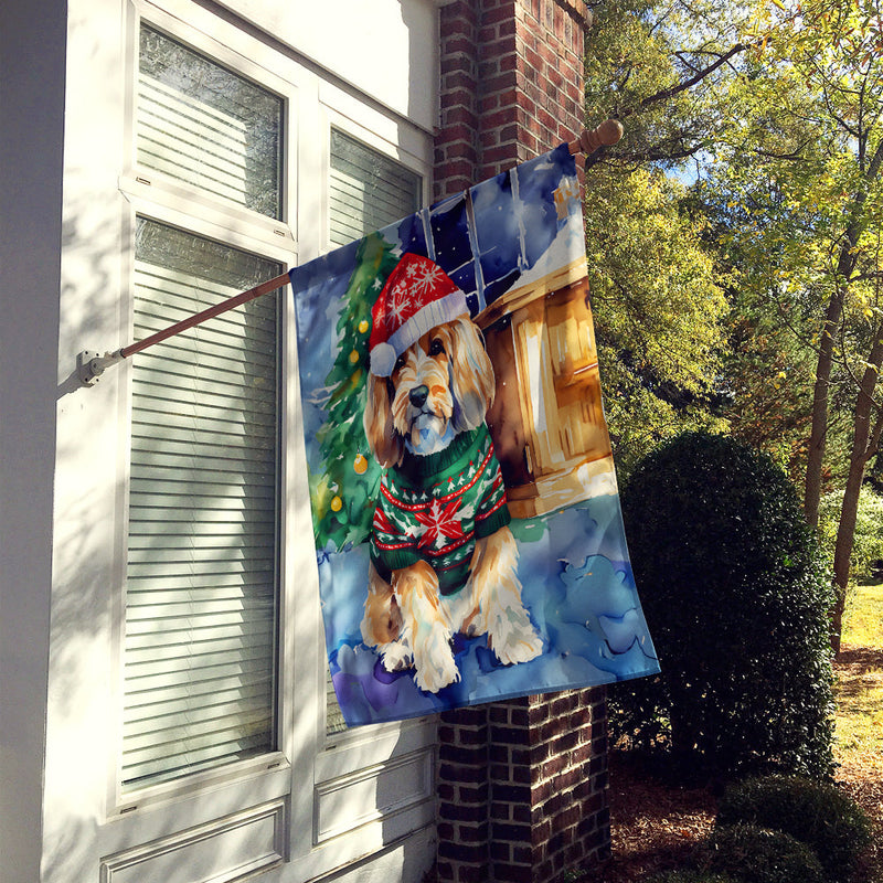 Petit Basset Griffon Vendeen Christmas House Flag