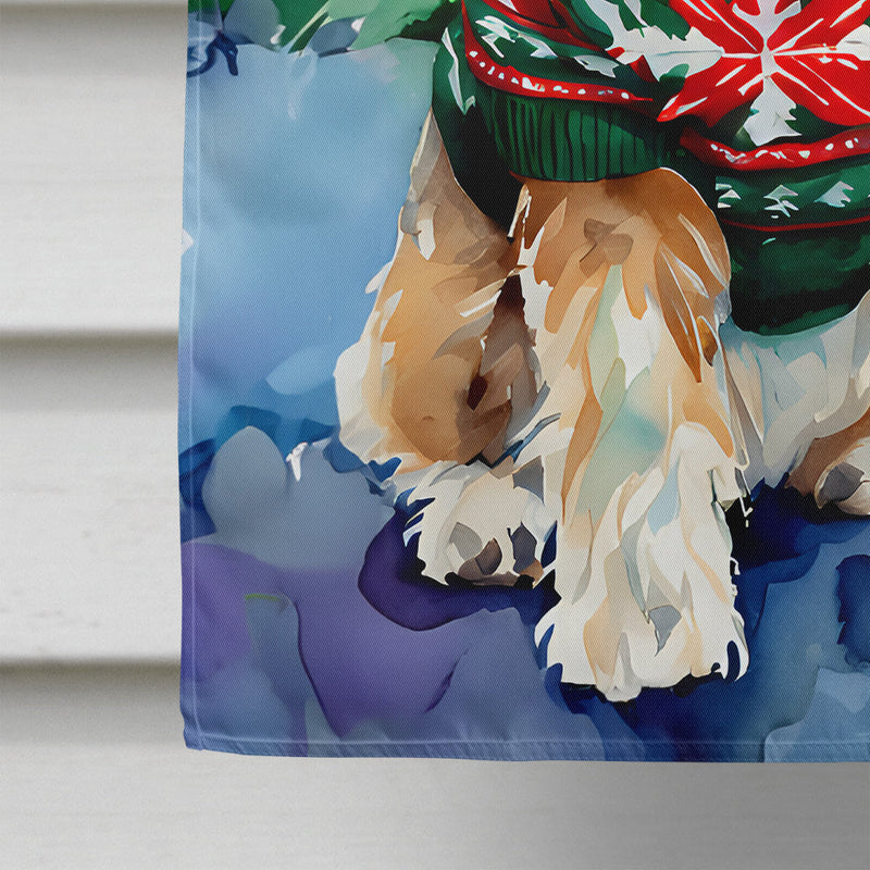 Petit Basset Griffon Vendeen Christmas House Flag