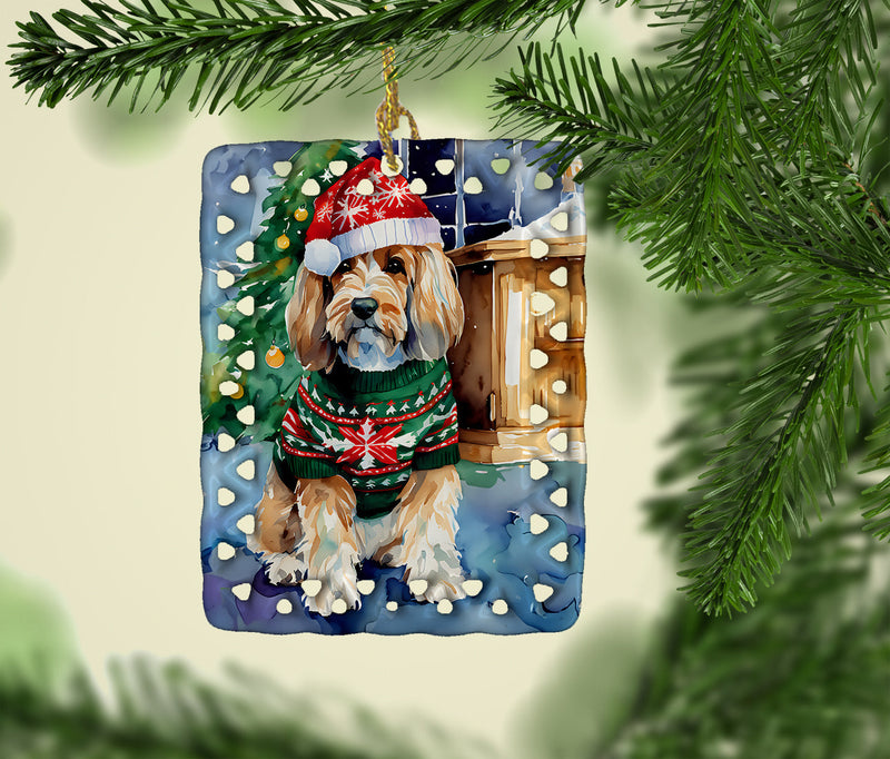 Petit Basset Griffon Vendeen Christmas Porcelain Ornament