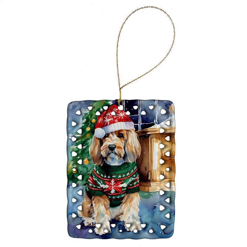 Petit Basset Griffon Vendeen Christmas Porcelain Ornament