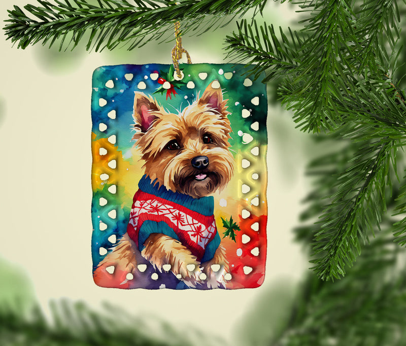 Yorkshire Terrier Yorkie Christmas Porcelain Ornament