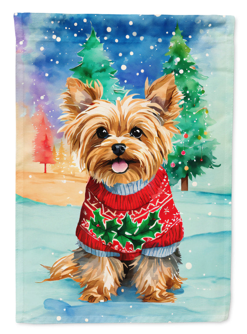 Yorkshire Terrier Yorkie Christmas House Flag