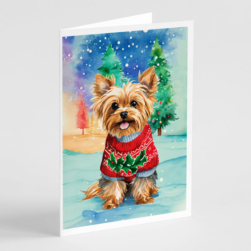 Yorkshire Terrier Yorkie Christmas Greeting Cards Pack of 8