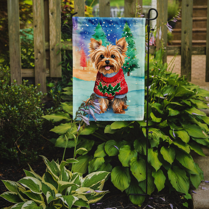 Yorkshire Terrier Yorkie Christmas Garden Flag