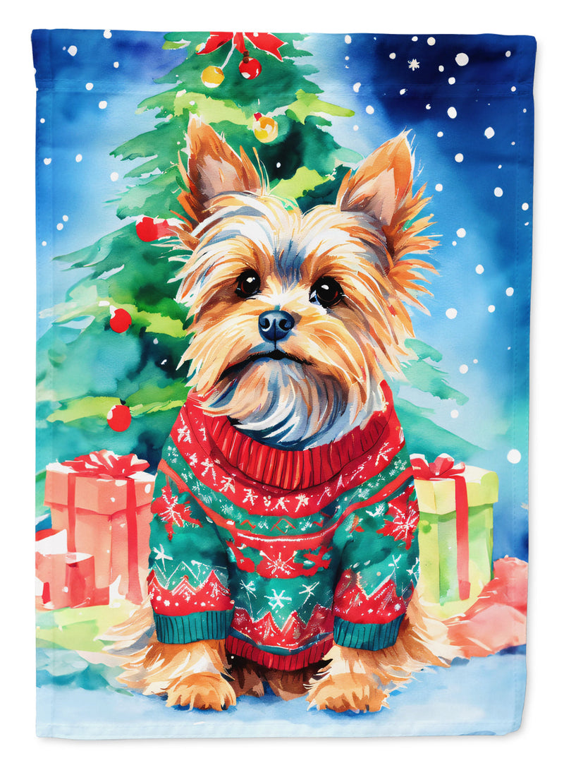 Yorkshire Terrier Yorkie Christmas House Flag