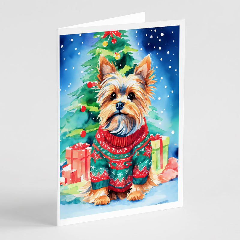 Yorkshire Terrier Yorkie Christmas Greeting Cards Pack of 8