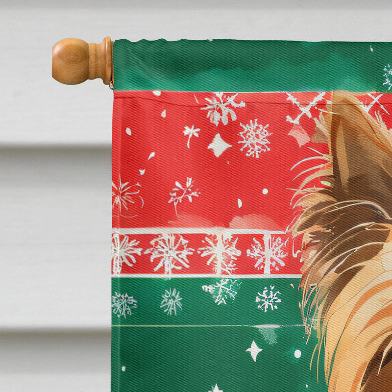 Yorkshire Terrier Yorkie Christmas House Flag