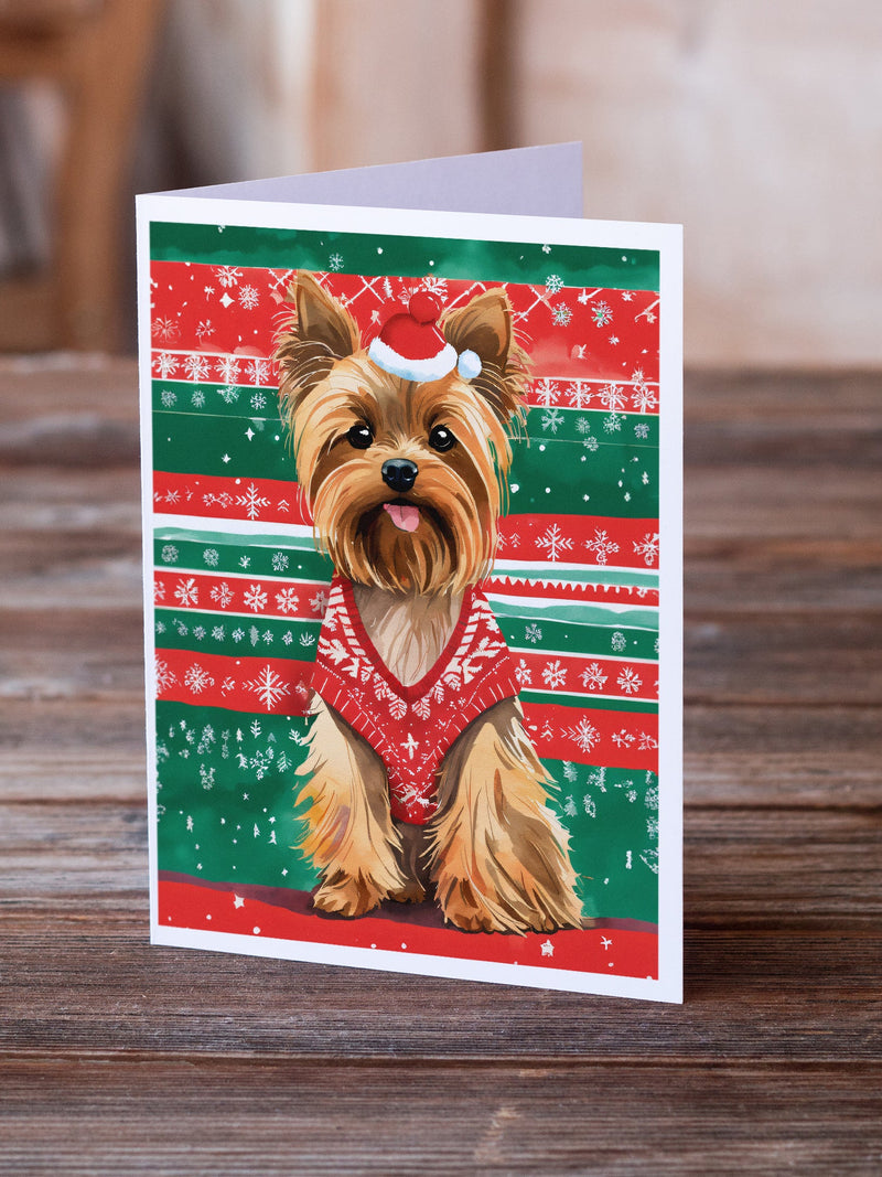 Yorkshire Terrier Yorkie Christmas Greeting Cards Pack of 8