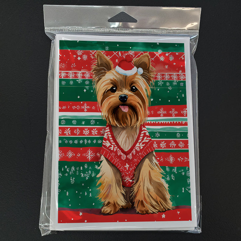 Yorkshire Terrier Yorkie Christmas Greeting Cards Pack of 8