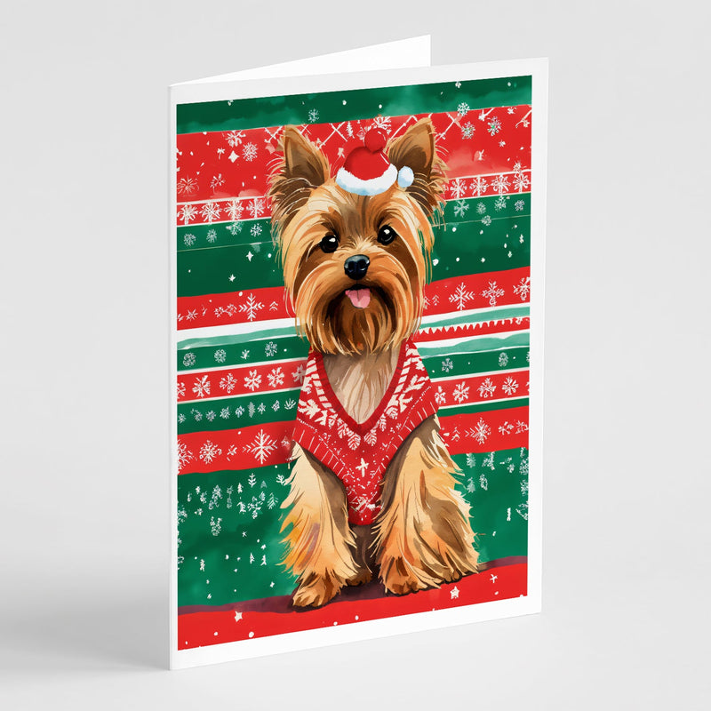 Yorkshire Terrier Yorkie Christmas Greeting Cards Pack of 8