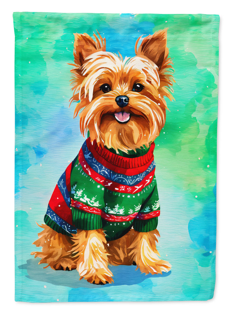 Yorkshire Terrier Yorkie Christmas House Flag